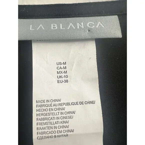 La Blanca La Costa Lace Swim Coverup V Neck Romper, Black M - Picture 6 of 7